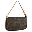 LOUIS VUITTON Monogram Graffiti Pochette Pouch Khaki M92191 LV Auth 206399A-1
