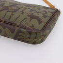 LOUIS VUITTON Monogram Graffiti Pochette Pouch Khaki M92191 LV Auth 206399A-16
