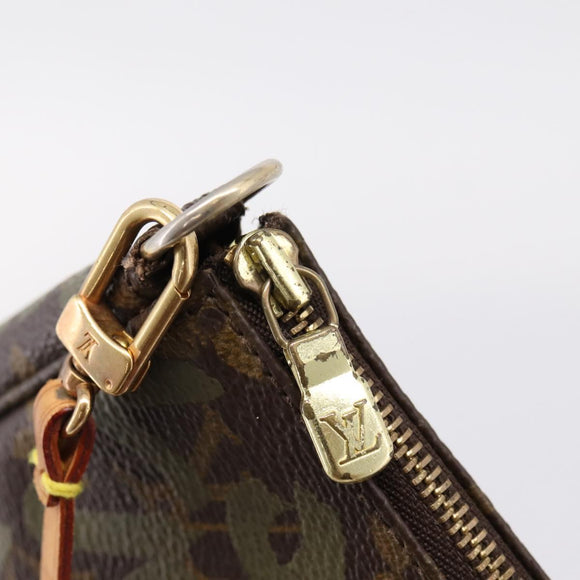LOUIS VUITTON Monogram Graffiti Pochette Pouch Khaki M92191 LV Auth 206399A