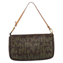 LOUIS VUITTON Monogram Graffiti Pochette Pouch Khaki M92191 LV Auth 206399A-2
