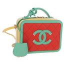CHANEL CC Filigree Vanity Chain Bag Caviar Skin Multicolor Gold CC Auth 206403SM-1