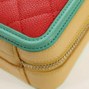 CHANEL CC Filigree Vanity Chain Bag Caviar Skin Multicolor Gold CC Auth 206403SM-17