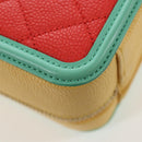 CHANEL CC Filigree Vanity Chain Bag Caviar Skin Multicolor Gold CC Auth 206403SM-18