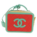 CHANEL CC Filigree Vanity Chain Bag Caviar Skin Multicolor Gold CC Auth 206403SM-13