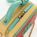 CHANEL CC Filigree Vanity Chain Bag Caviar Skin Multicolor Gold CC Auth 206403SM-22
