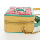 CHANEL CC Filigree Vanity Chain Bag Caviar Skin Multicolor Gold CC Auth 206403SM-4