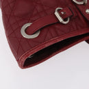 Christian Dior Canage Tote Bag Coated Canvas Red Silver Auth 206412-15