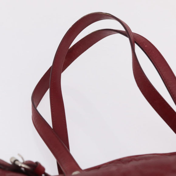 Christian Dior Canage Tote Bag Coated Canvas Red Silver Auth 206412