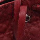 Christian Dior Canage Tote Bag Coated Canvas Red Silver Auth 206412-17