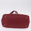 Christian Dior Canage Tote Bag Coated Canvas Red Silver Auth 206412-8