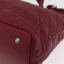 Christian Dior Canage Tote Bag Coated Canvas Red Silver Auth 206412-19