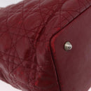 Christian Dior Canage Tote Bag Coated Canvas Red Silver Auth 206412-20