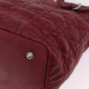 Christian Dior Canage Tote Bag Coated Canvas Red Silver Auth 206412-21