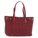 Christian Dior Canage Tote Bag Coated Canvas Red Silver Auth 206412-1