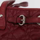 Christian Dior Canage Tote Bag Coated Canvas Red Silver Auth 206412-22