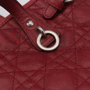 Christian Dior Canage Tote Bag Coated Canvas Red Silver Auth 206412-23