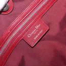 Christian Dior Canage Tote Bag Coated Canvas Red Silver Auth 206412-24