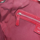 Christian Dior Canage Tote Bag Coated Canvas Red Silver Auth 206412-27