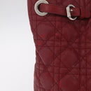 Christian Dior Canage Tote Bag Coated Canvas Red Silver Auth 206412-2