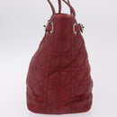Christian Dior Canage Tote Bag Coated Canvas Red Silver Auth 206412-6