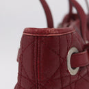 Christian Dior Canage Tote Bag Coated Canvas Red Silver Auth 206412-14