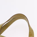 Salvatore Ferragamo Croco Embossed Hand Bag Leather 2way Green Gold Auth 206415-15