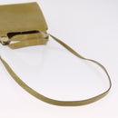 Salvatore Ferragamo Croco Embossed Hand Bag Leather 2way Green Gold Auth 206415-10