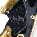 Salvatore Ferragamo Croco Embossed Hand Bag Leather 2way Green Gold Auth 206415-27