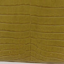 Salvatore Ferragamo Croco Embossed Hand Bag Leather 2way Green Gold Auth 206415-2
