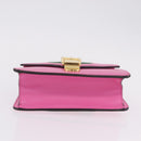 GUCCI Silvi WebSherry Line Chain Bag Leather Pink Gold 431666 Auth 206420V-11