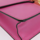 GUCCI Silvi WebSherry Line Chain Bag Leather Pink Gold 431666 Auth 206420V-12