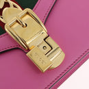 GUCCI Silvi WebSherry Line Chain Bag Leather Pink Gold 431666 Auth 206420V-17