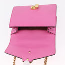 GUCCI Silvi WebSherry Line Chain Bag Leather Pink Gold 431666 Auth 206420V-18