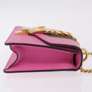 GUCCI Silvi WebSherry Line Chain Bag Leather Pink Gold 431666 Auth 206420V-4