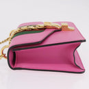 GUCCI Silvi WebSherry Line Chain Bag Leather Pink Gold 431666 Auth 206420V-5