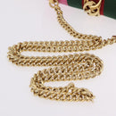 GUCCI Silvi WebSherry Line Chain Bag Leather Pink Gold 431666 Auth 206420V-8