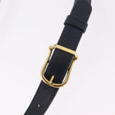 CELINE Shoulder Bag Leather Navy Gold Auth 206422A-15