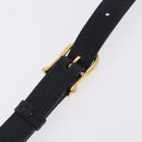 CELINE Shoulder Bag Leather Navy Gold Auth 206422A-17