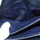 CELINE Shoulder Bag Leather Navy Gold Auth 206422A-29