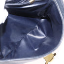 CELINE Shoulder Bag Leather Navy Gold Auth 206422A-30