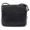 CELINE Shoulder Bag Leather Navy Gold Auth 206422A-2