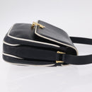 CELINE Shoulder Bag Leather Navy Gold Auth 206422A-3