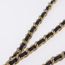 PRADA Chain Shoulder Bag Nylon Navy Gold Auth 206423-11