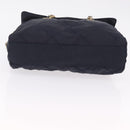 PRADA Chain Shoulder Bag Nylon Navy Gold Auth 206423-12