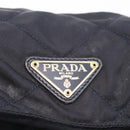 PRADA Chain Shoulder Bag Nylon Navy Gold Auth 206423-18