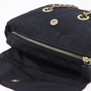 PRADA Chain Shoulder Bag Nylon Navy Gold Auth 206423-20