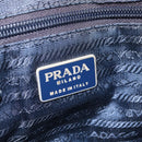 PRADA Chain Shoulder Bag Nylon Navy Gold Auth 206423-23