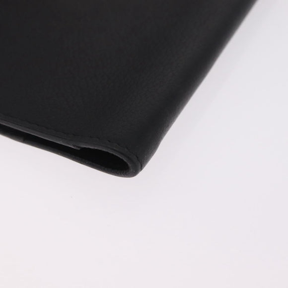 HERMES Agenda Vision Day Planner Cover Leather Black Silver Auth 206425