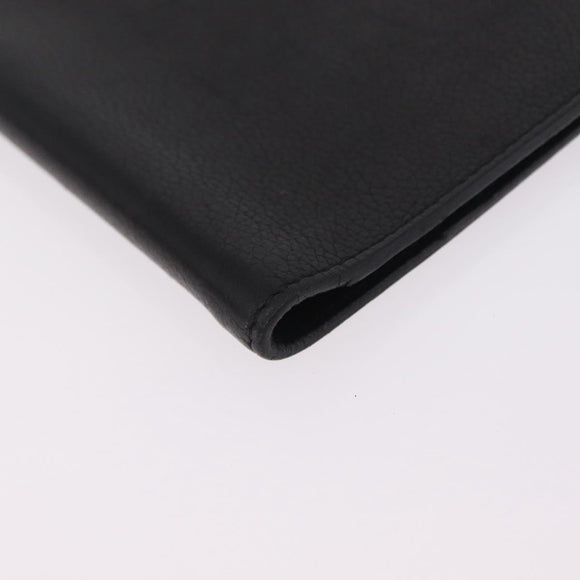 HERMES Agenda Vision Day Planner Cover Leather Black Silver Auth 206425