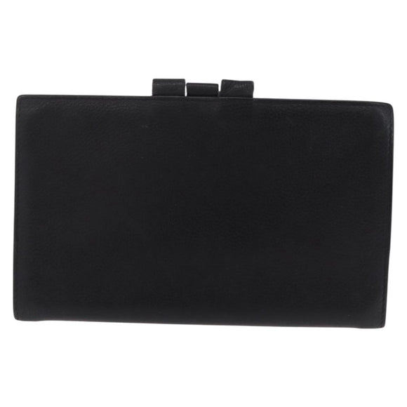 HERMES Agenda Vision Day Planner Cover Leather Black Silver Auth 206425